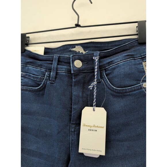 Tommy Bahama High Rise Ankle Tema Indigo Sparkle Denim Seacoast Wash Size 4 NWT - Picture 2 of 16